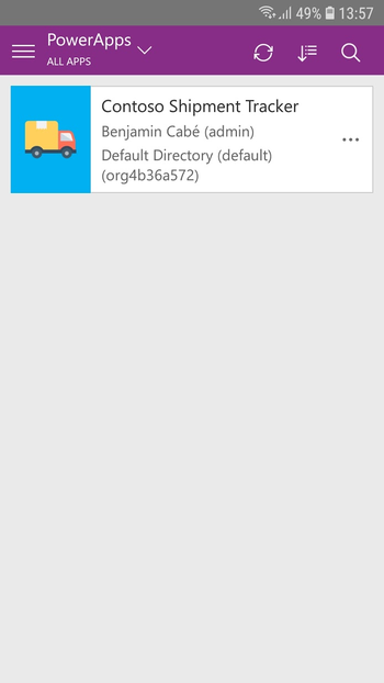 PowerApps Mobile - List apps