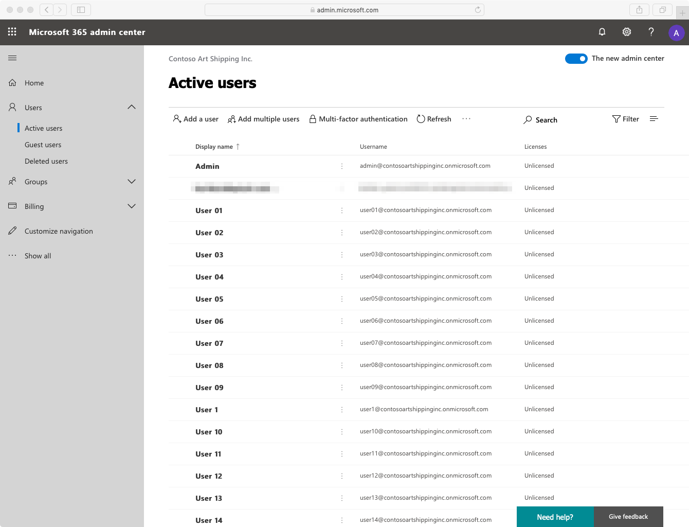 Microsoft 365 Admin Center - Users